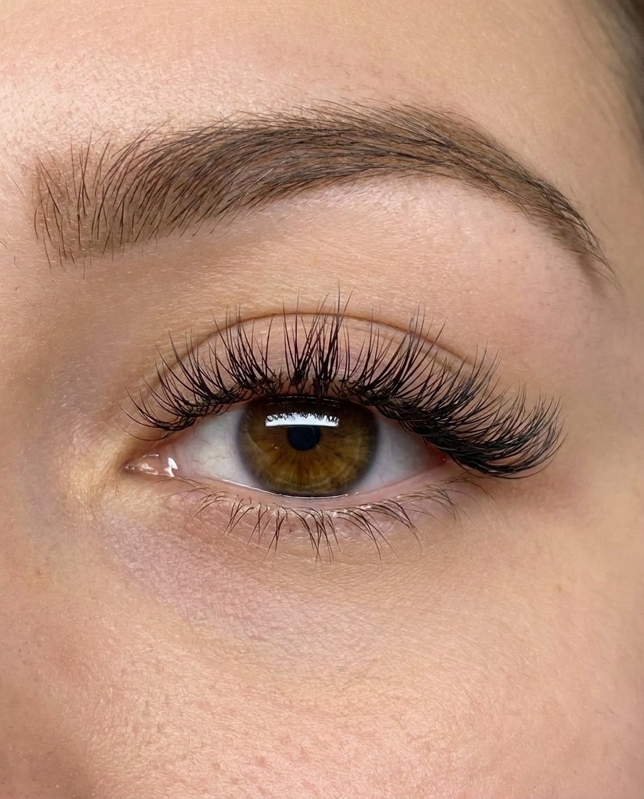 Hybrid Wimpernverlängerung — Close-up